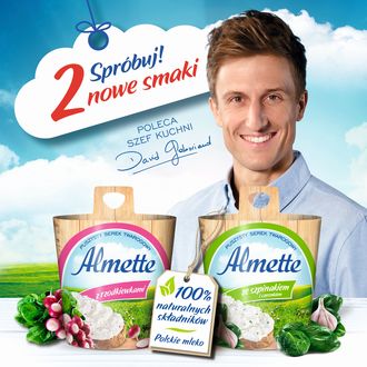 Almette z rzodkiewkami oraz Almette ze szpinakiem i czosnkiem